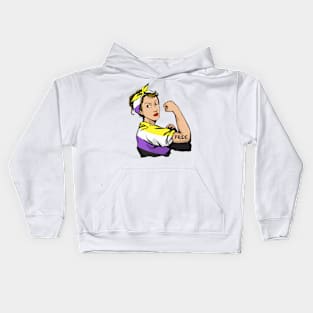 non-binary pride mom lgbt awaness Kids Hoodie